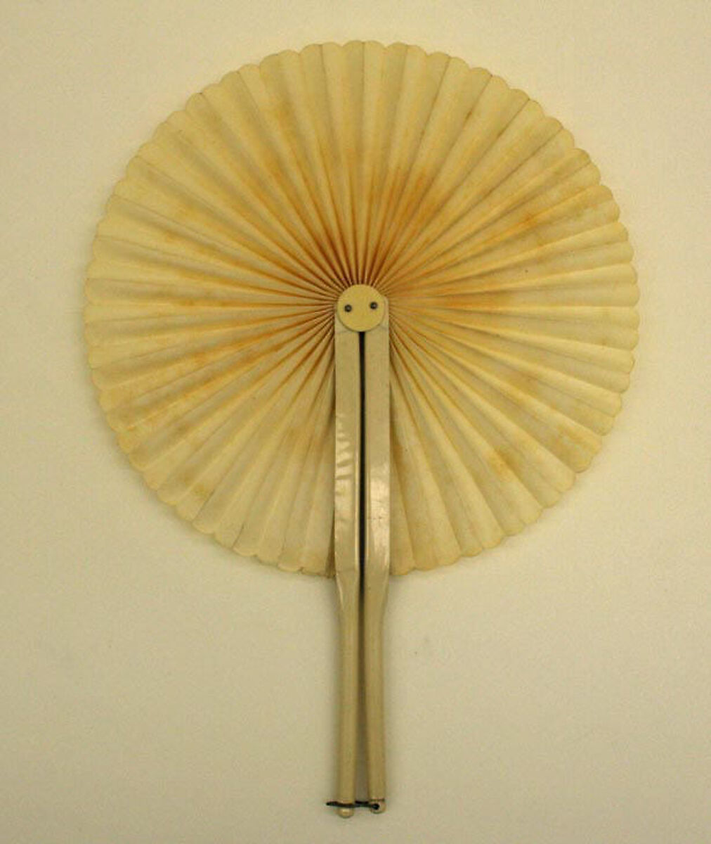 Fan, wood, paper, metal, American 