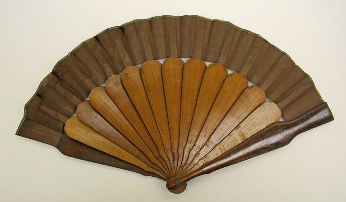 Fan, wood, cotton, American 