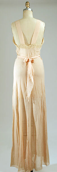 Nightgown, silk, cotton, American or European