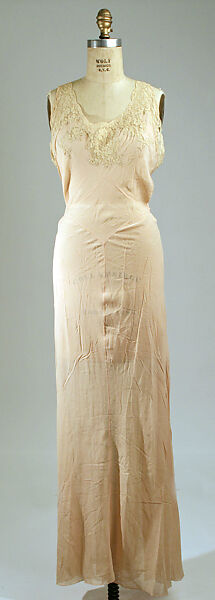 Nightgown, silk, cotton, American or European 