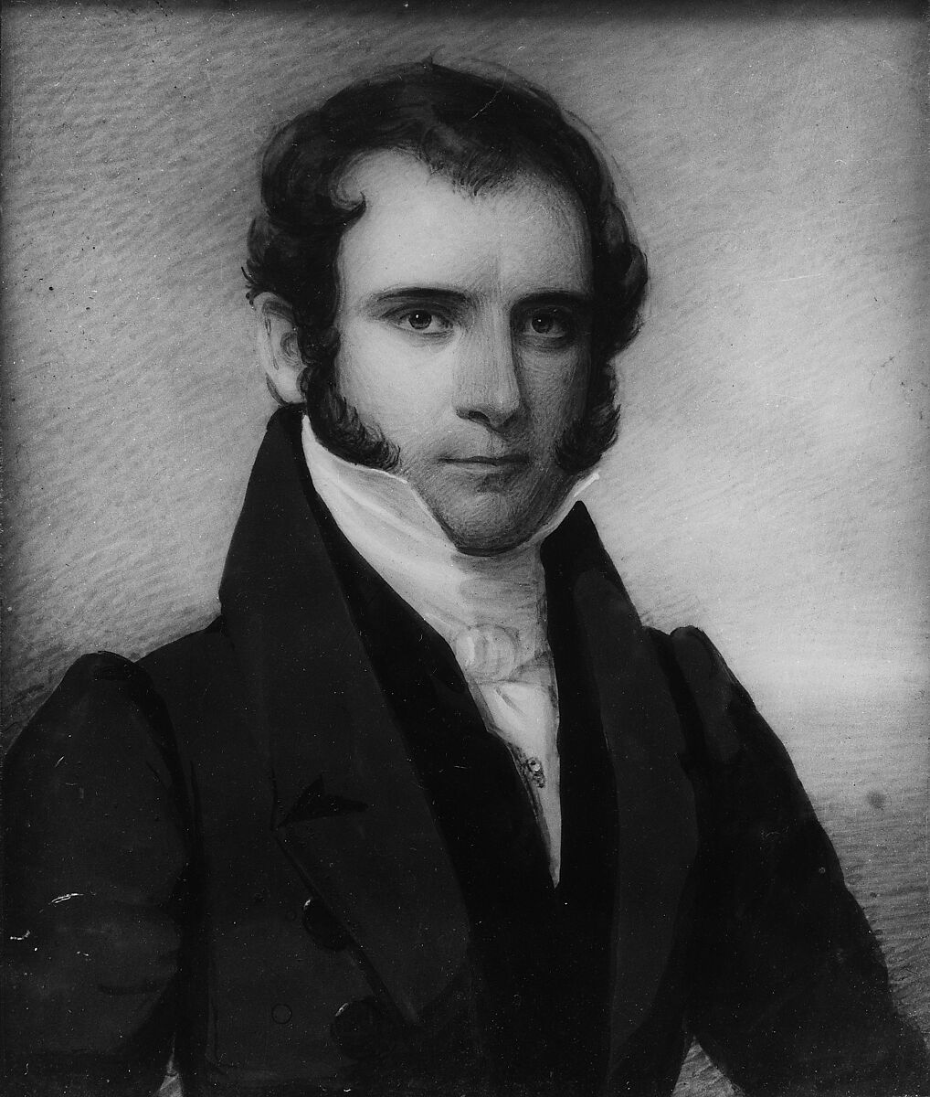 Portrait of a Gentleman, Daniel Dickinson (1795–1877), Watercolor on ivory in red leatherette case with green velvet lining, American 