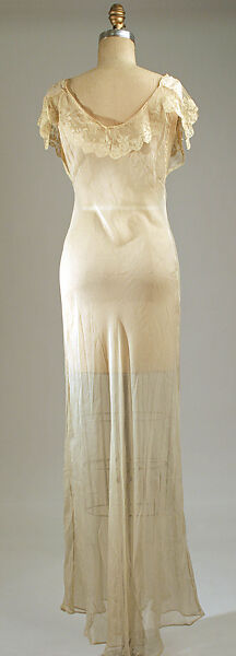 Nightgown, silk, cotton, American or European