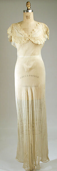 Nightgown, silk, cotton, American or European 