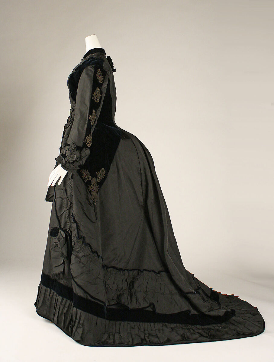 Afternoon dress, silk, probably French