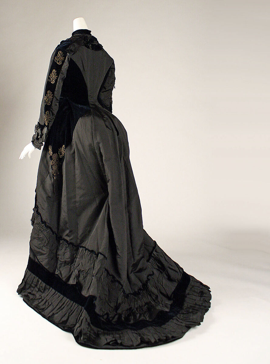 Afternoon dress, silk, probably French