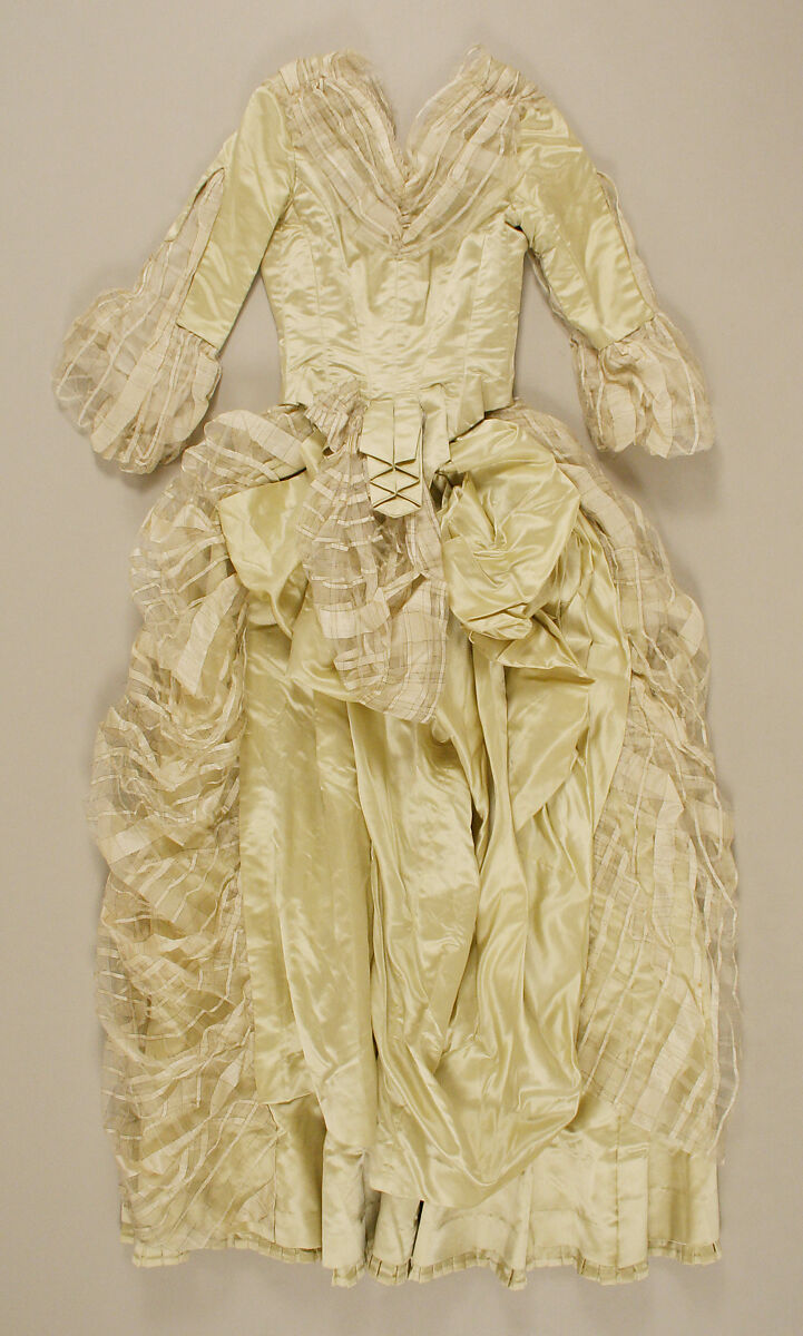 Visiting dress, silk, probably French