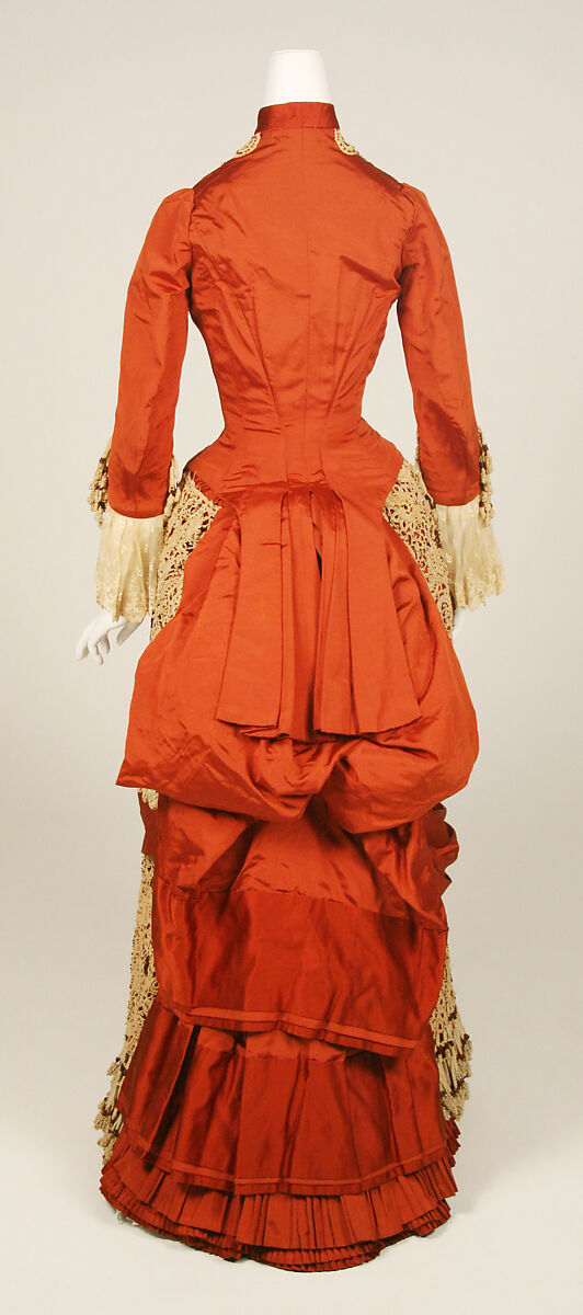 Dress, silk, cotton, glass, American