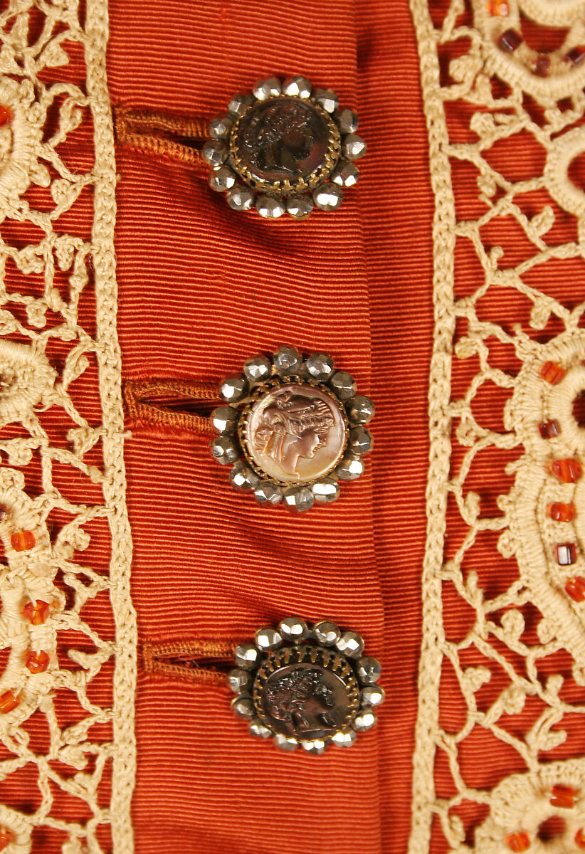 Dress, silk, cotton, glass, American