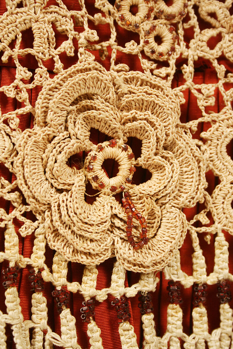 Dress, silk, cotton, glass, American