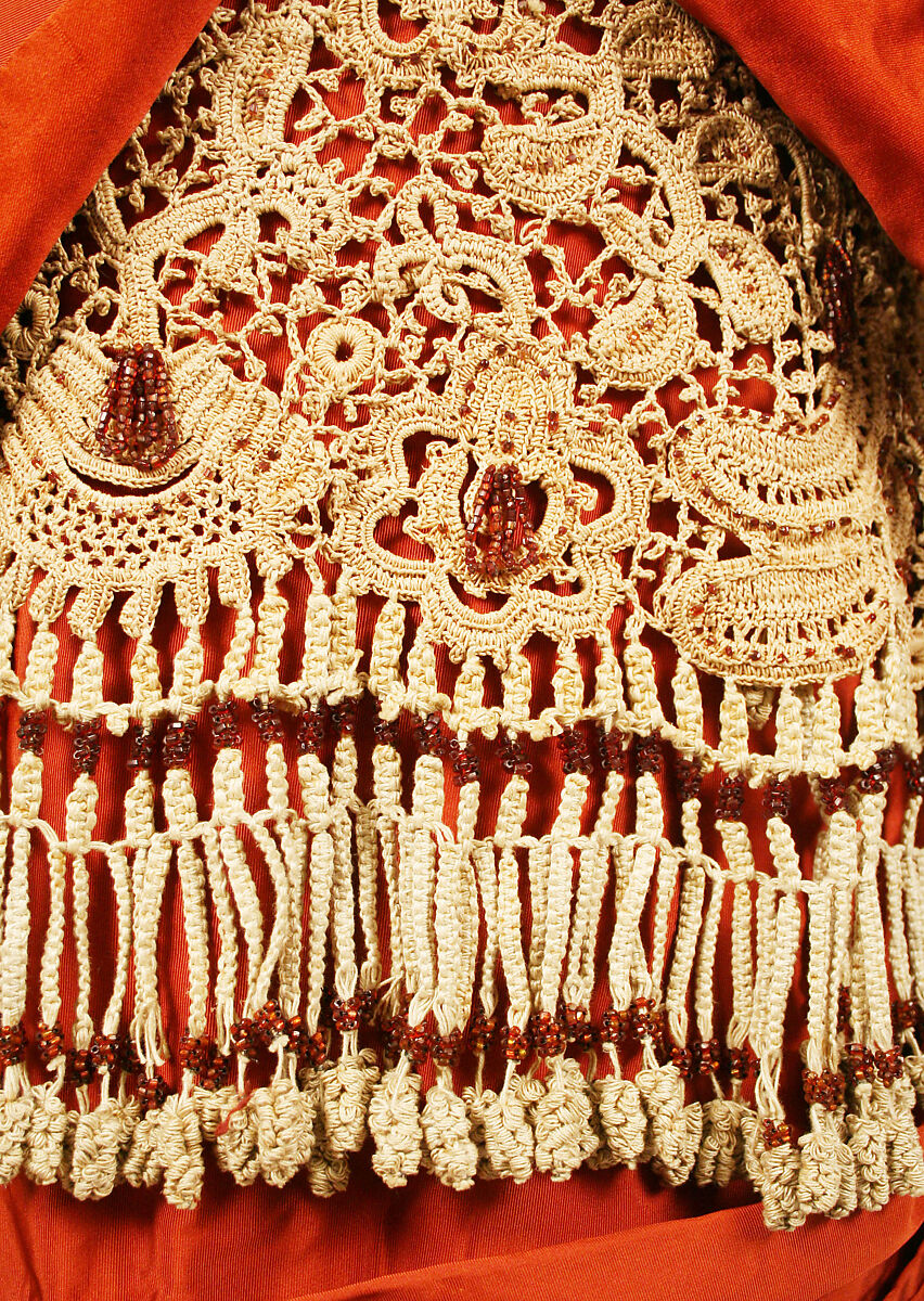 Dress, silk, cotton, glass, American