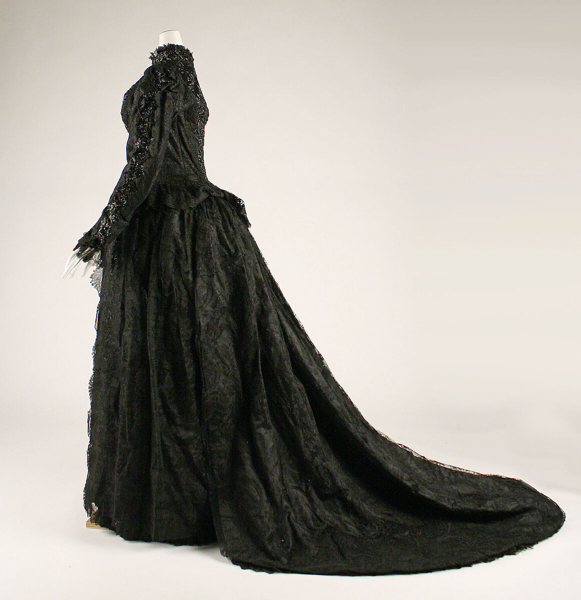 Evening dress, cotton, silk, French