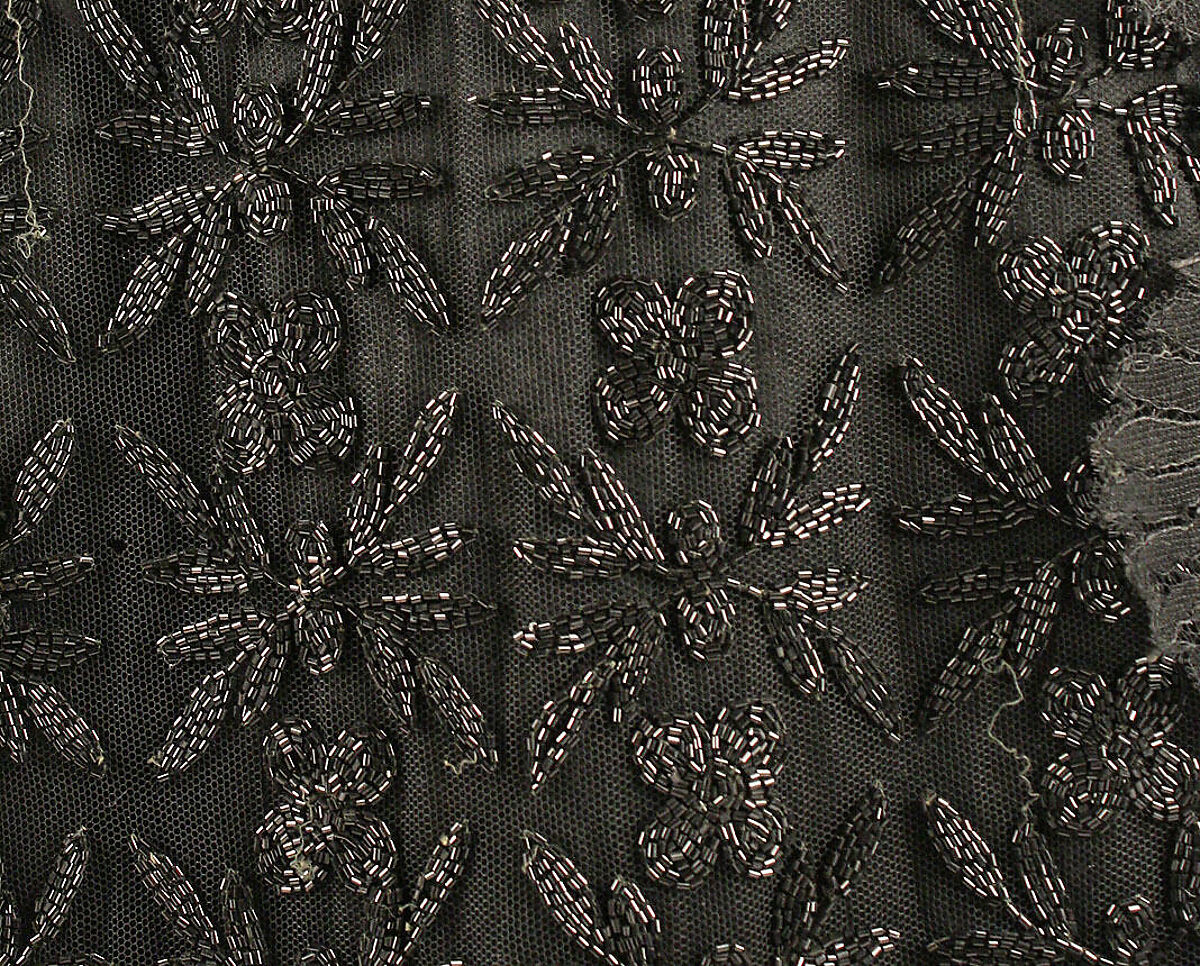 Evening dress, cotton, silk, French