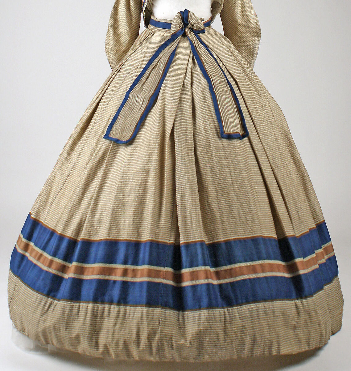 Ensemble, wool, cotton, silk, wood, British