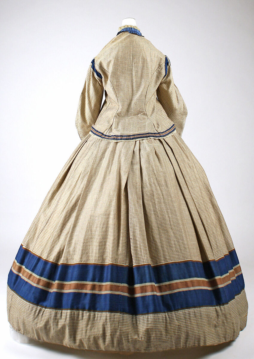 Ensemble, wool, cotton, silk, wood, British