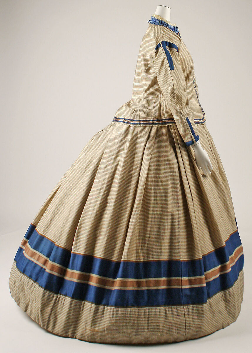 Ensemble, wool, cotton, silk, wood, British