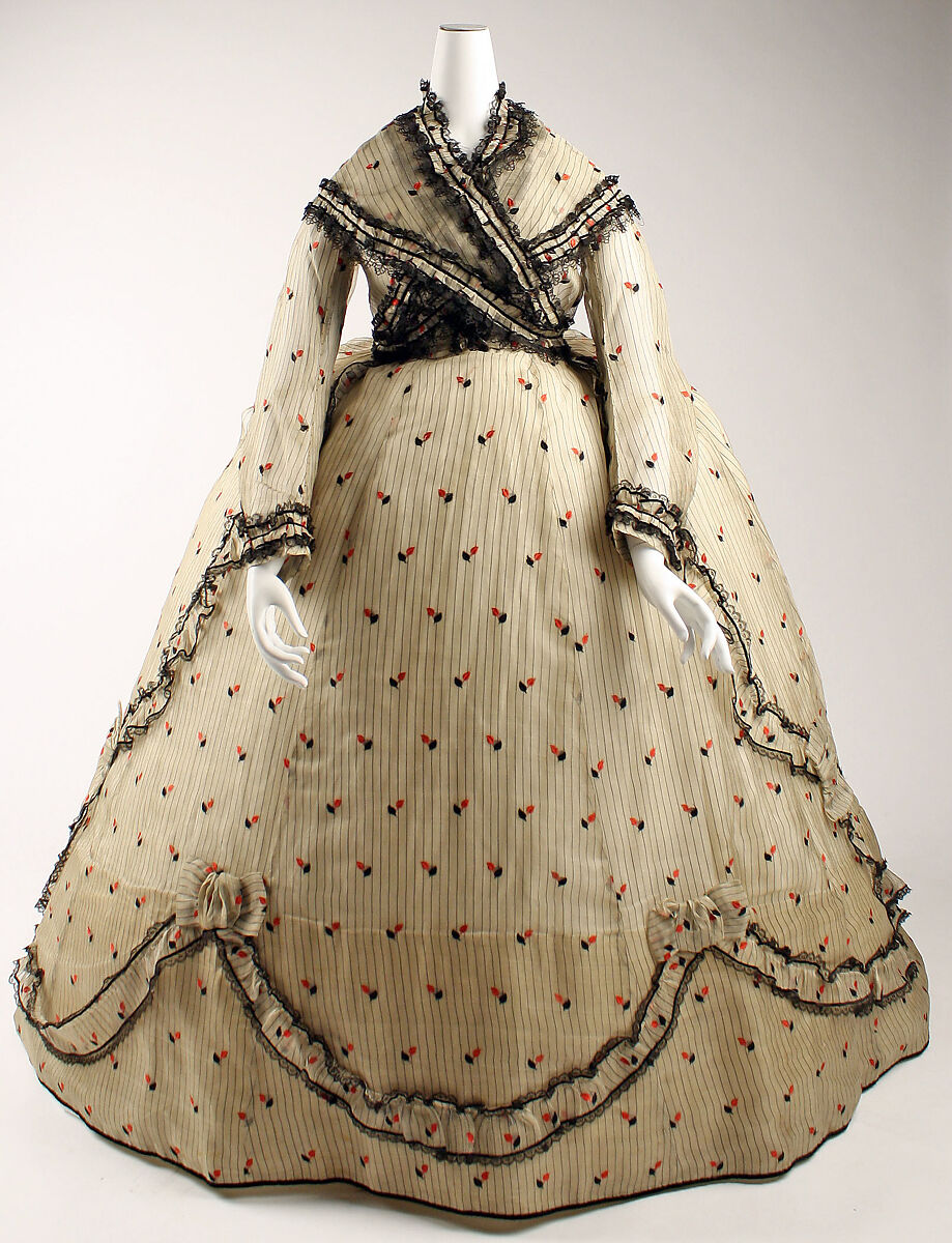 Visiting dress, silk, British 