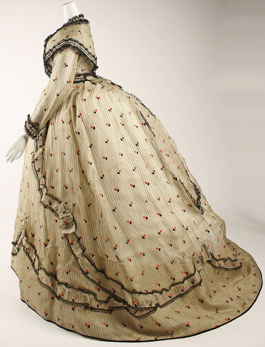 Visiting dress, silk, British