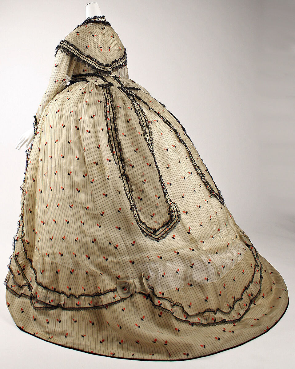 Visiting dress, silk, British