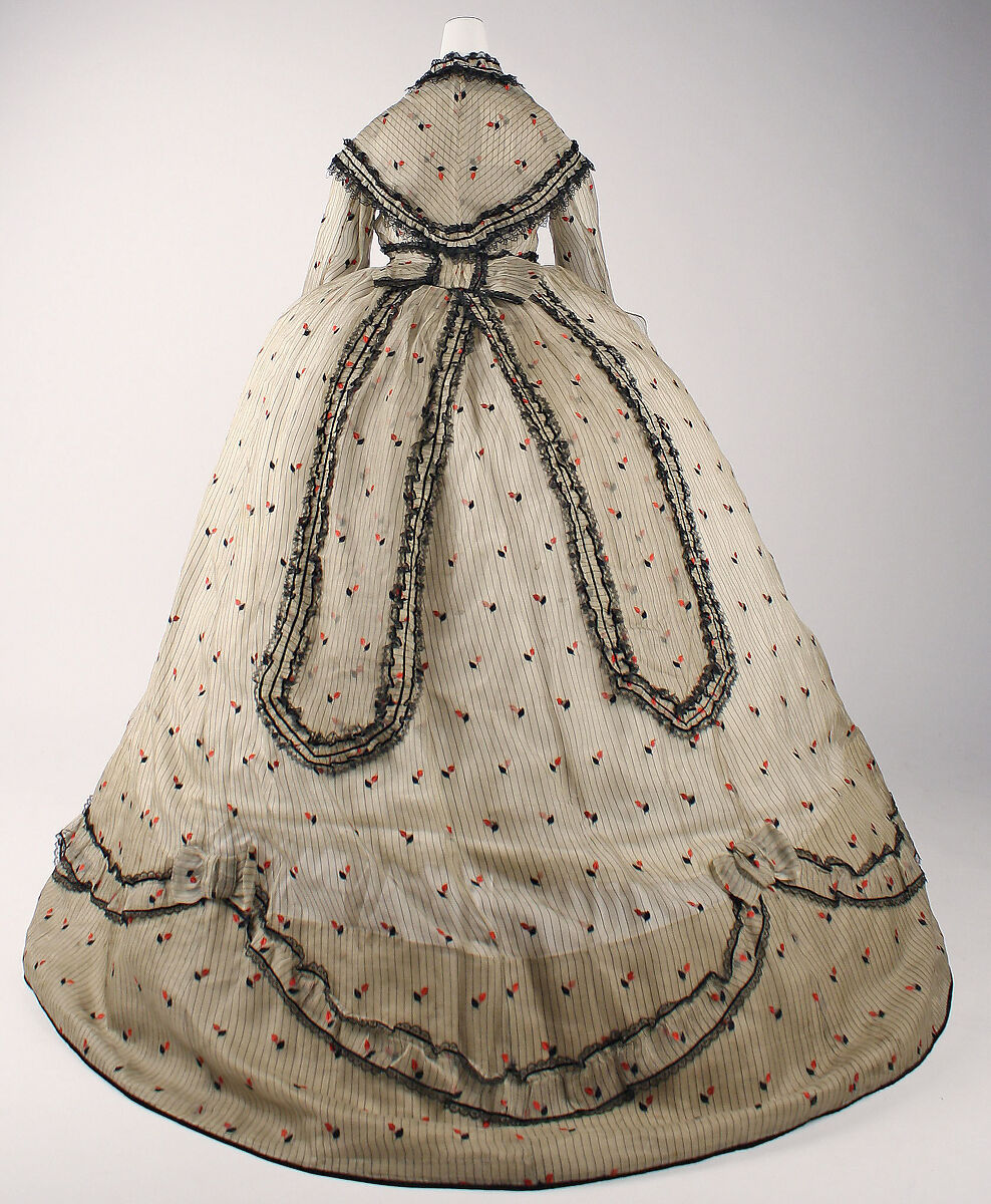 Visiting dress, silk, British