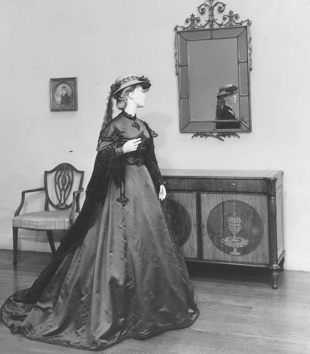 Dress, silk, British