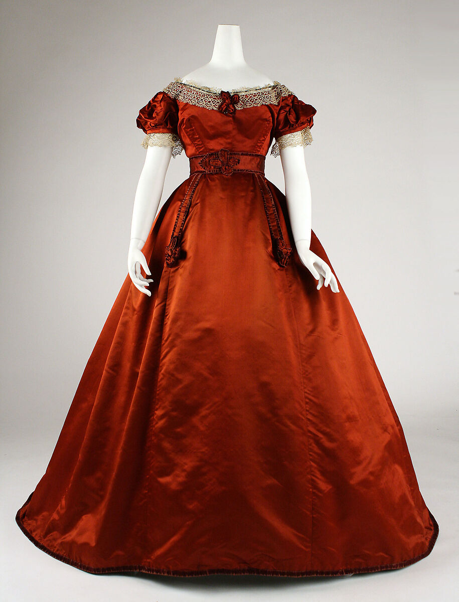 Dress, silk, British