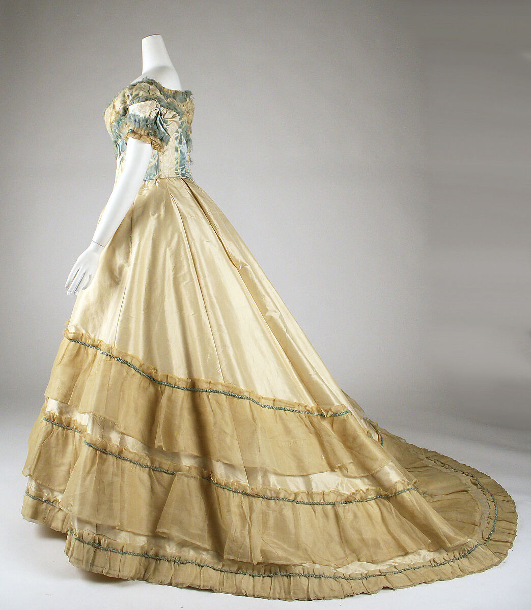 Evening dress, silk, American or European