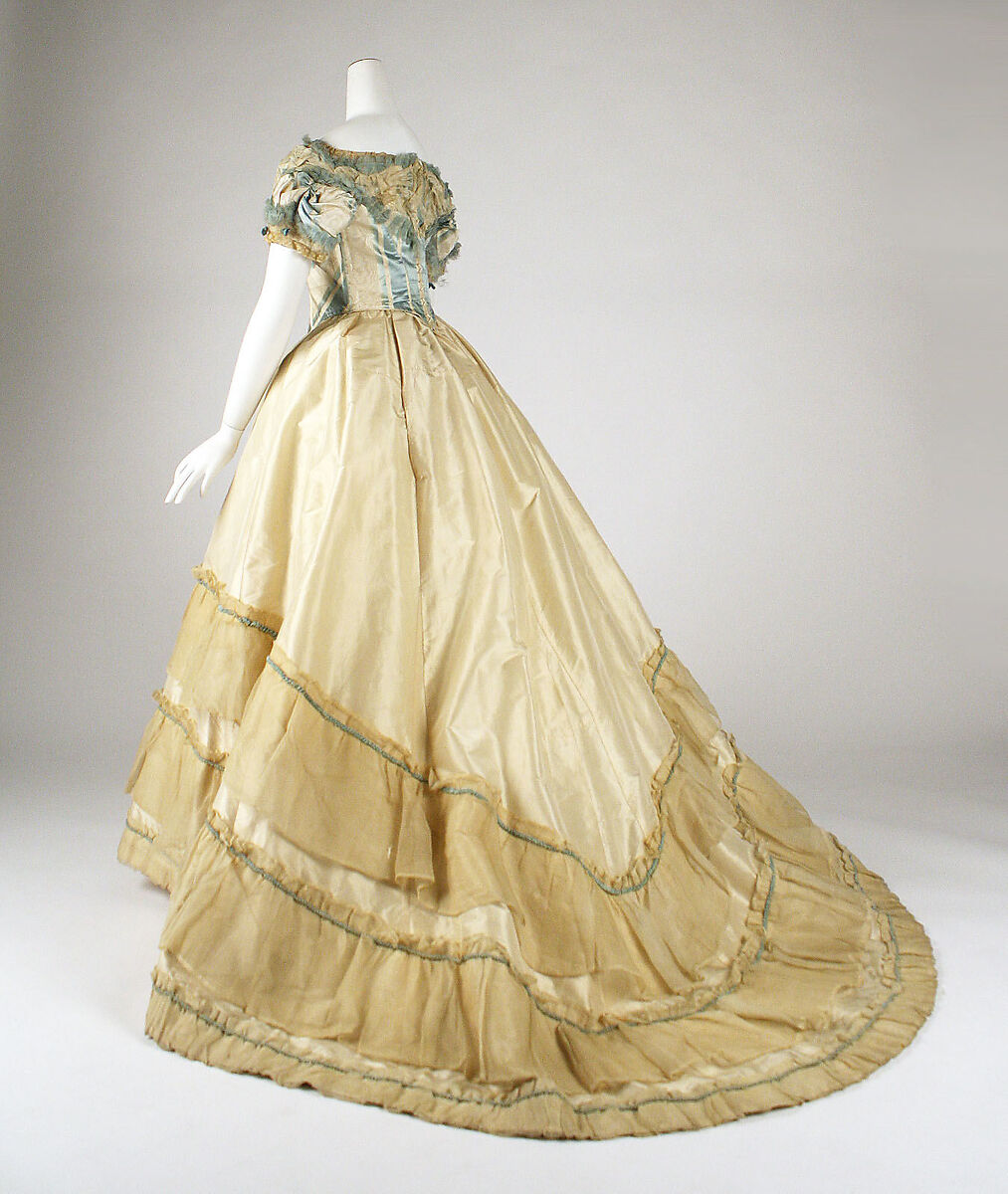 Evening dress, silk, American or European