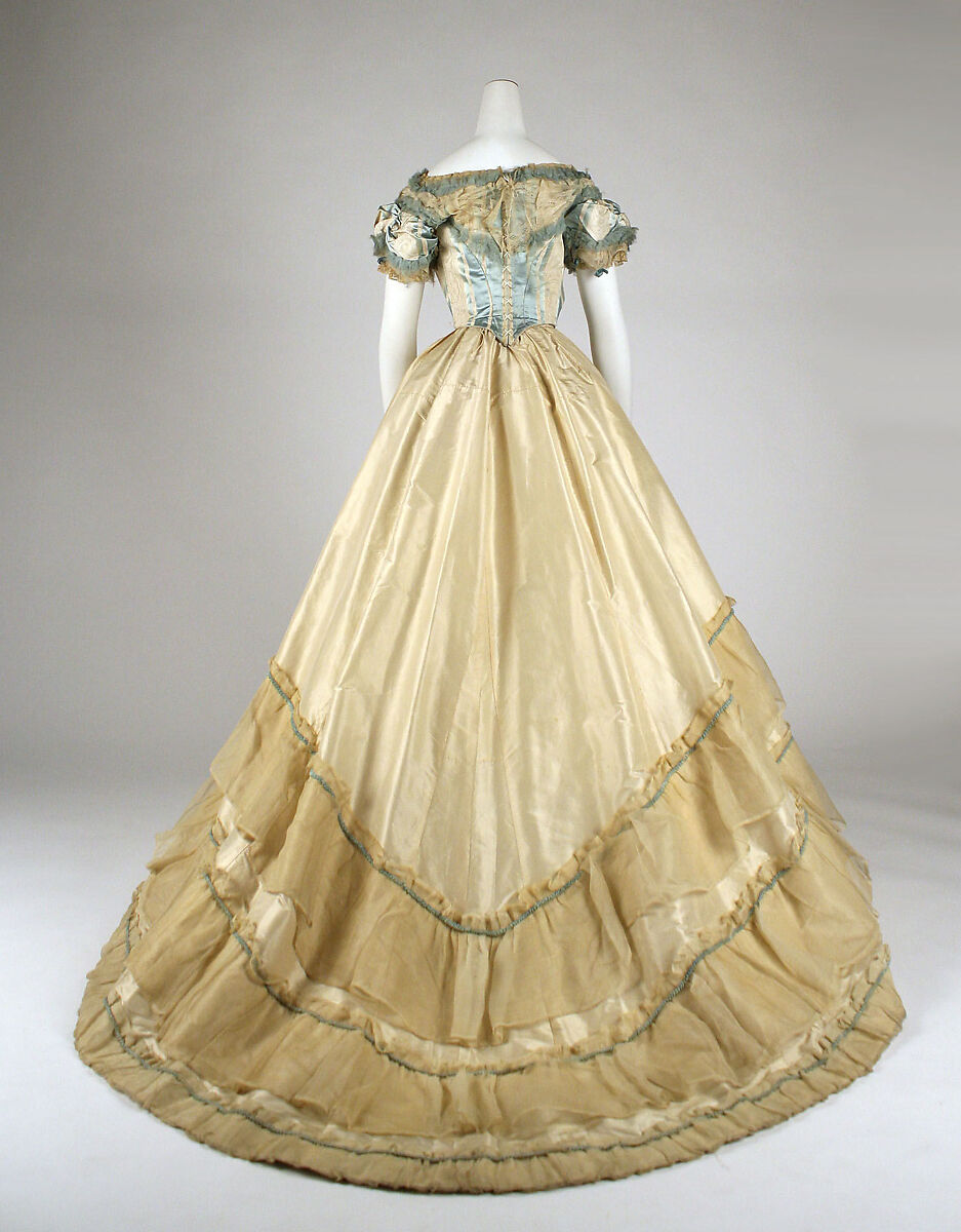 Evening dress, silk, American or European