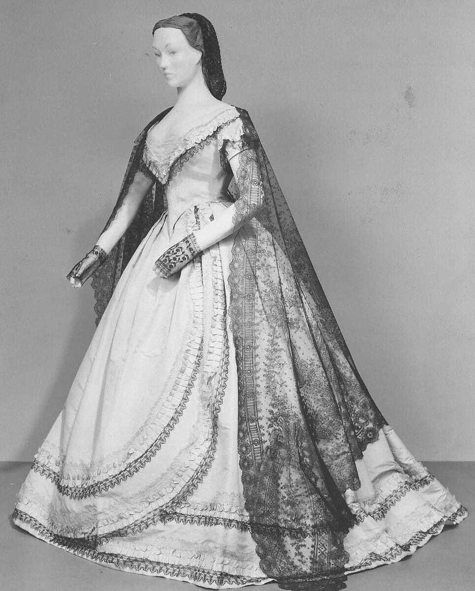 Dress, silk, British