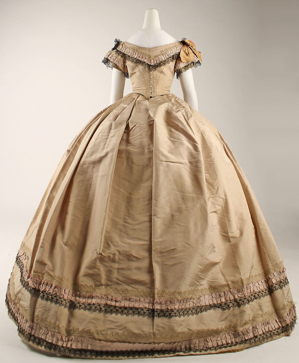 Dress, silk, British