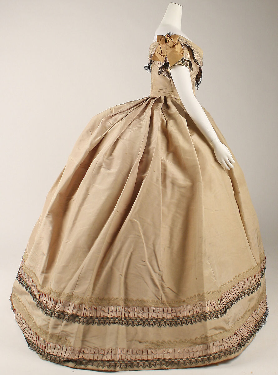 Dress, silk, British