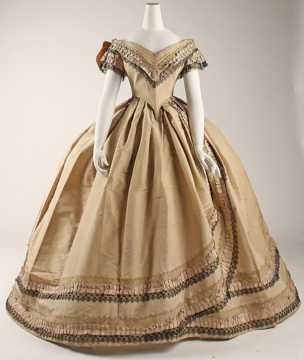 Dress, silk, British 