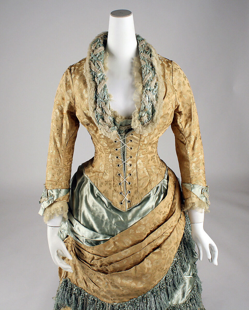 Dress, silk, cotton, American