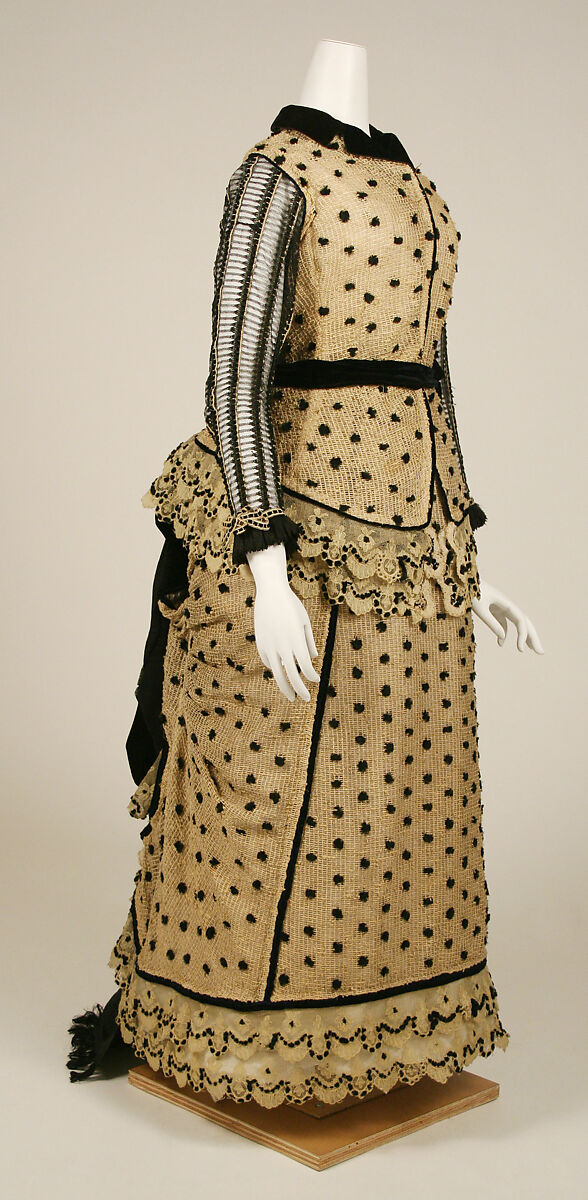 Dress, cotton, silk, American