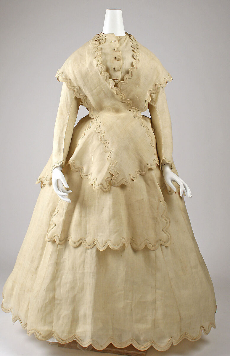 Dress, linen, probably American 