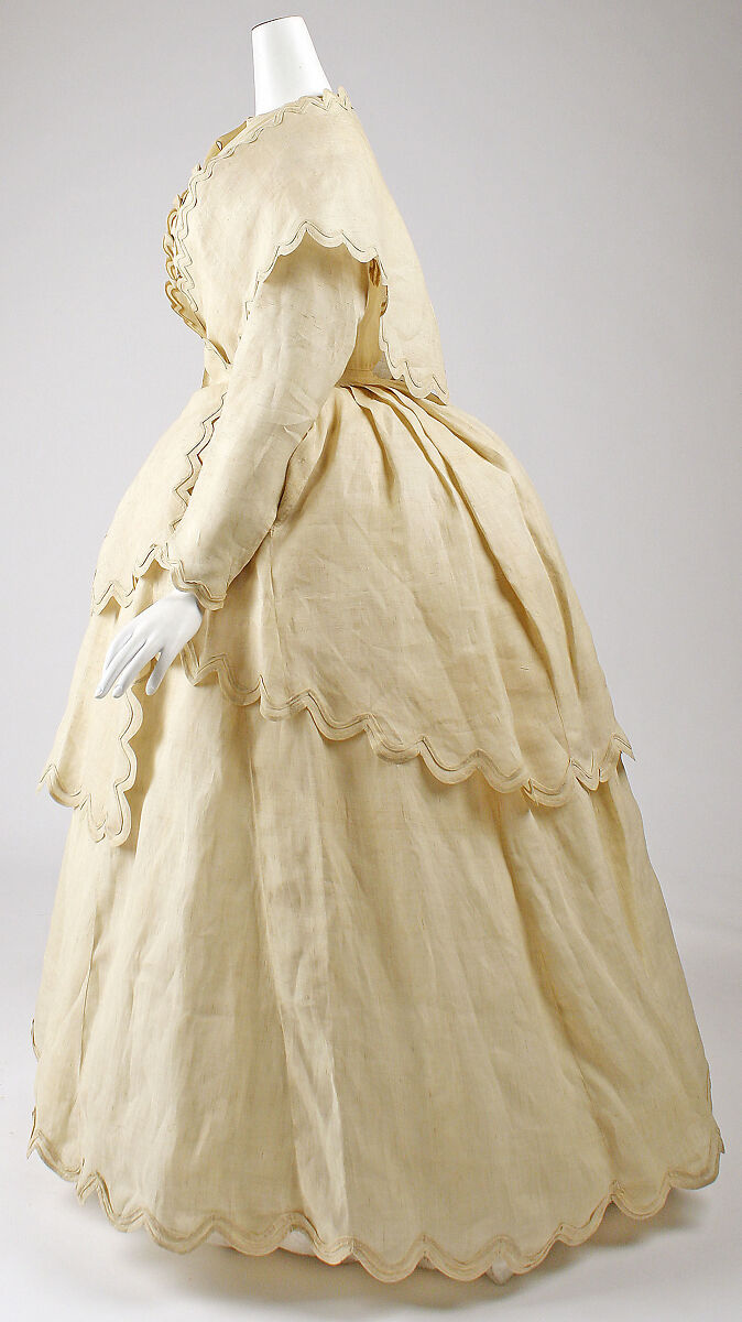 Dress, linen, probably American