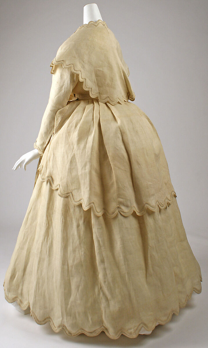 Dress, linen, probably American