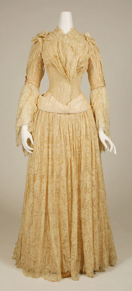 Evening dress, silk, American 
