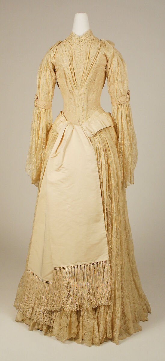 Evening dress, silk, American