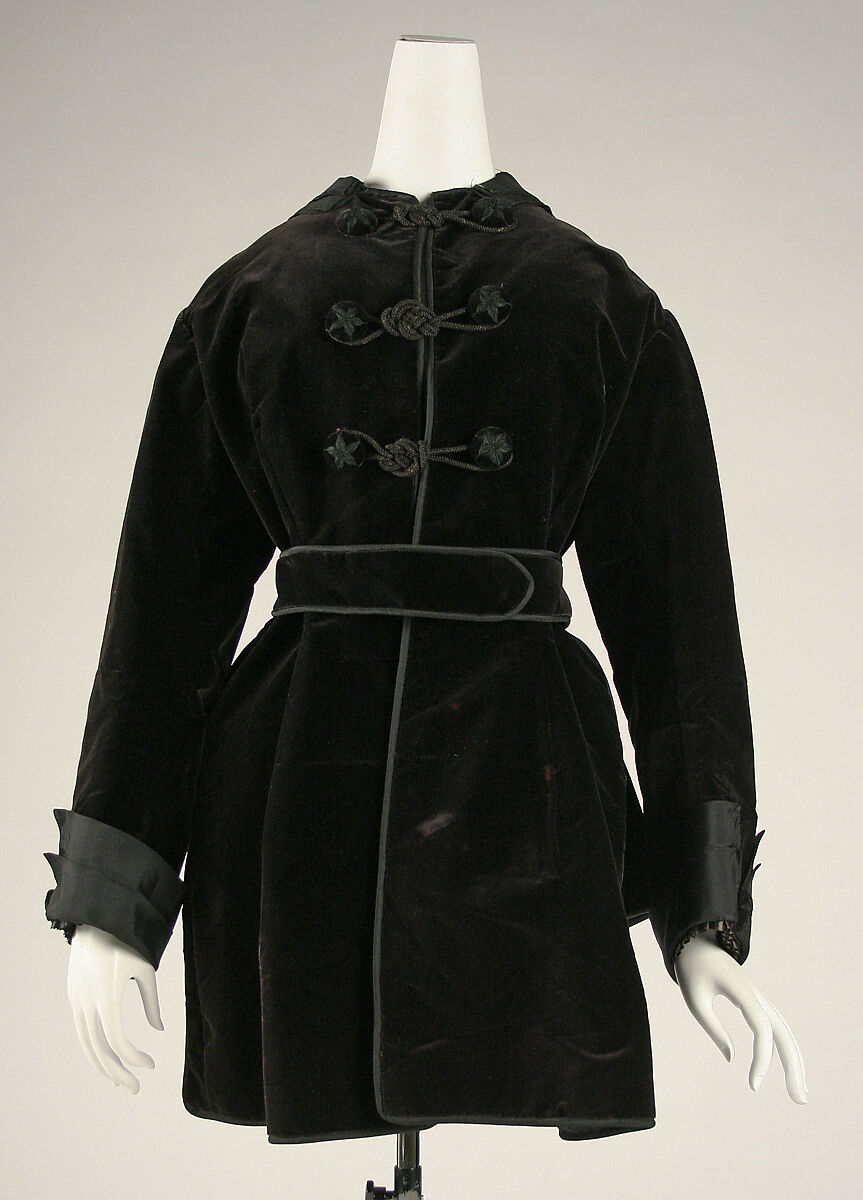Coat, silk, probably American 