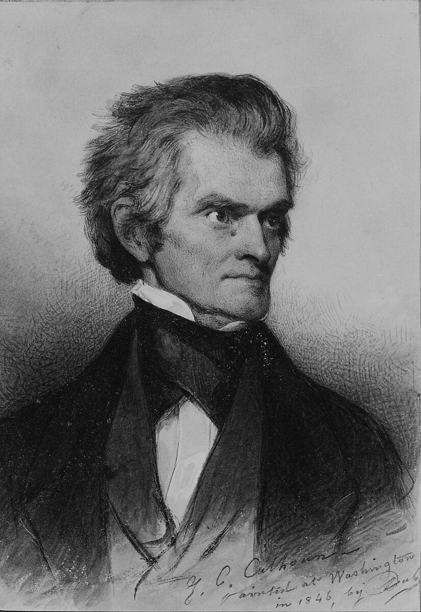 John C. Calhoun, Savinien Edme Dubourjal (1795–1865), Watercolor, lead-white gouache, and gum arabic on Bristol board, American 