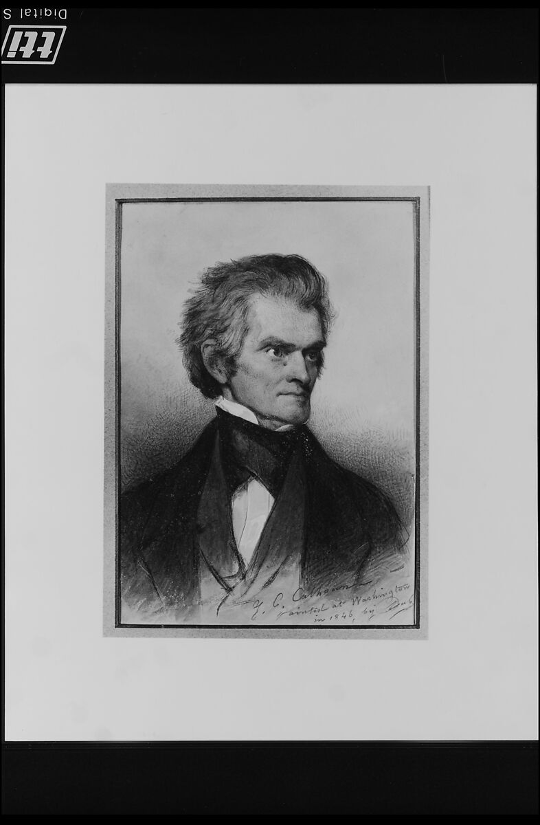 John C. Calhoun, Savinien Edme Dubourjal (1795–1865), Watercolor, lead-white gouache, and gum arabic on Bristol board, American