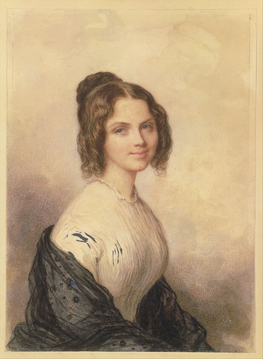 Anne Charlotte Lynch (Later Mrs. Vincenzo Botta), Savinien Edme Dubourjal (1795–1865), Watercolor and lead-white gouache on smooth-surfaced off-white wove paper, American 