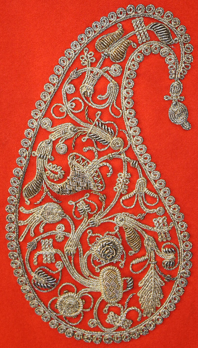 Bashlik, wool, metal thread, European