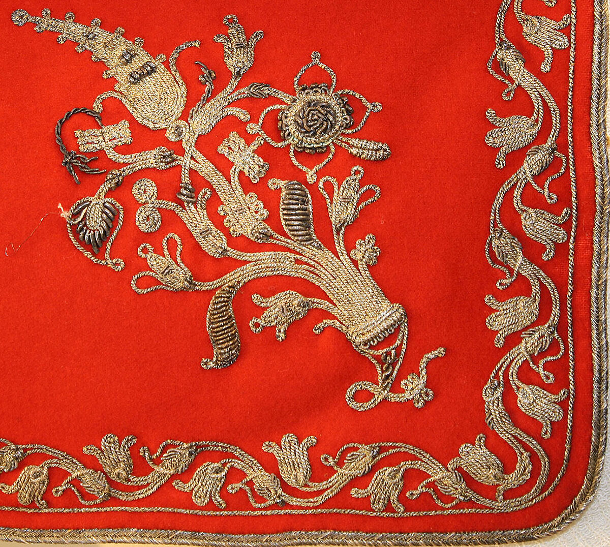 Bashlik, wool, metal thread, European