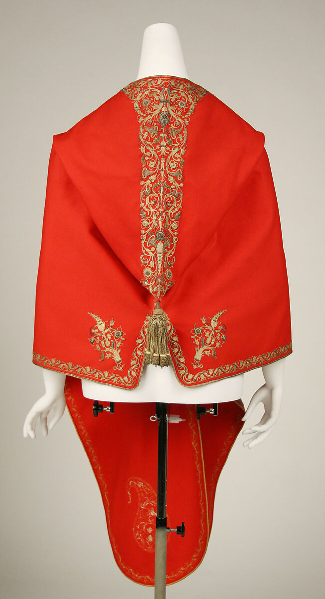 Bashlik, wool, metal thread, European