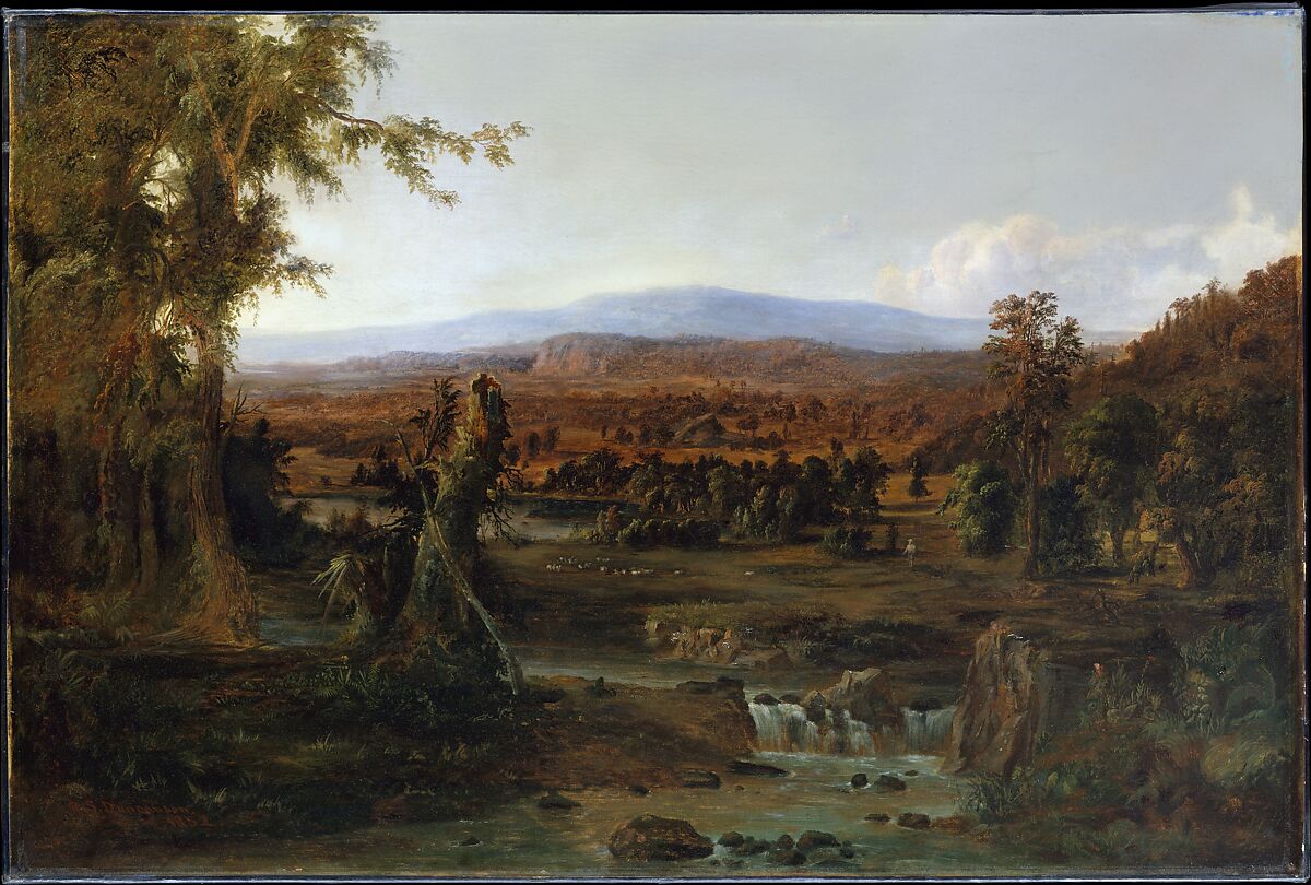 Landscape with Shepherd, Robert S. Duncanson (1821–1872), Oil on canvas, American 
