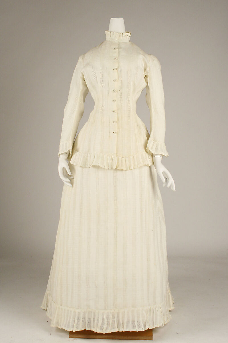 Morning dress, cotton, probably American 
