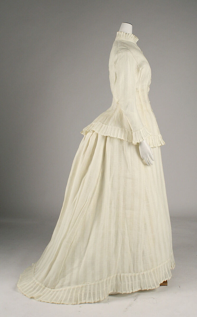 Morning dress, cotton, probably American