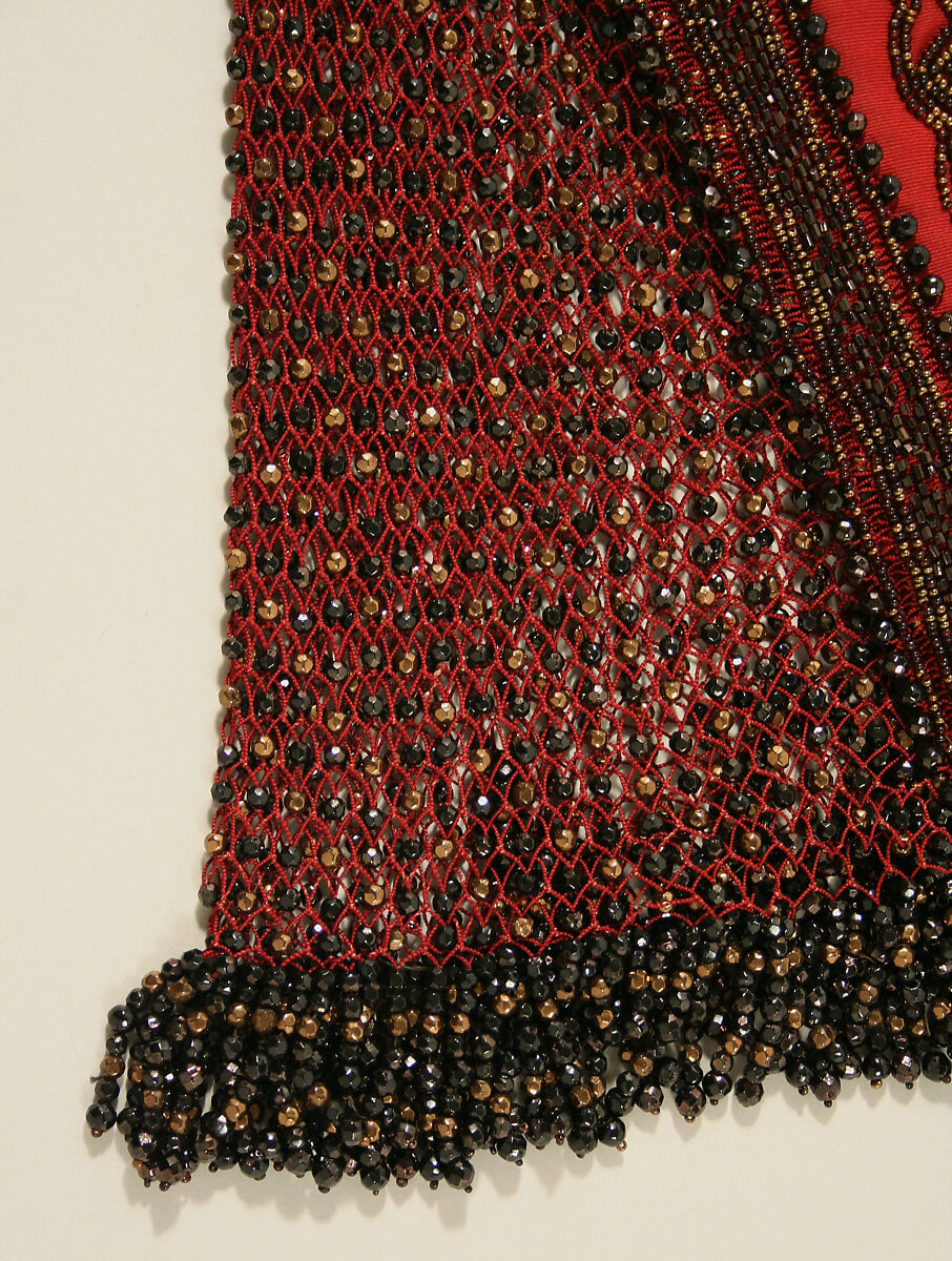 Cape, silk, glass, metallic, probably American